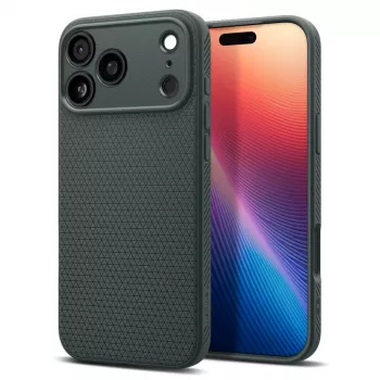 Spigen Liquid Air tok iPhone 17 Pro készülékhez, Abyss Green
