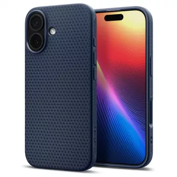 Spigen Liquid Air tok Apple iPhone 15 Pro Max készülékhez - sötétkék