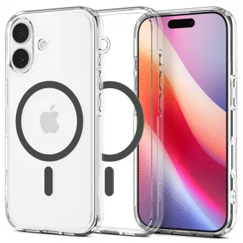 Spigen Ultra Hybrid Mag MagSafe tok iPhone 17 készülékhez, átlátszó/grafit
