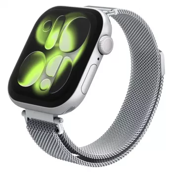 Spigen WBM4 rozsdamentes acél szíj Apple Watch 8/9/10/11/SE (40/41/42mm) ezüst
