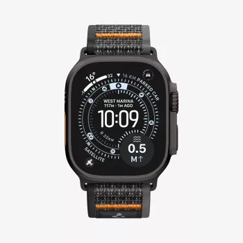Spigen Athlex Air 2 Apple Watch szíj 44/45/46/49 mm active black/orange