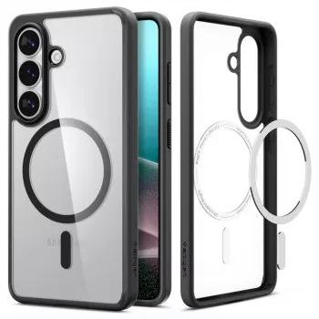 Spigen Ultra Hybrid Mag MagSafe tok Samsung Galaxy S26+-hoz, átlátszó/fekete