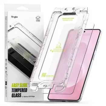 Ringke Easy Slide 2 darabos edzettüveg képernyővédő Samsung Galaxy S25 Edge-hez, átlátszó