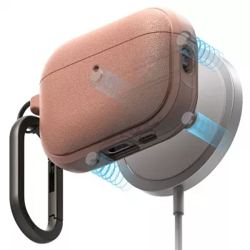 Ringke Onyx Magnetic Case for Apple AirPods Pro 3, MagSafe Compatible, with Carabiner, Constant Coral