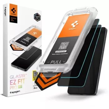 Spigen Glas.TR EZ Fit Pro AC HD edzettüveg kijelzővédő fólia Samsung Galaxy S26-hoz, 2 darabos, fekete