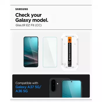 Spigen Glas.tR EZ Fit HD edzett üvegfólia Samsung Galaxy A36 / A37 5G készülékhez, átlátszó, 2 darabos csomag