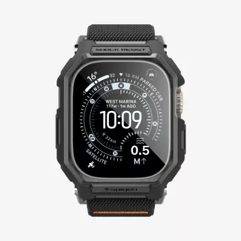 Spigen Rugged Armor és edzett üveg Apple Watch Ultra 1 / 2 / 3 (49 mm) matt fekete