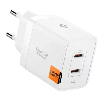 SPIGEN ESSENTIAL EE472EU 2 portos hálózati töltő 47W, fehér