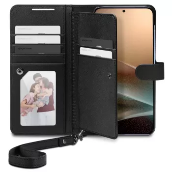SPIGEN Wallet S tok Samsung Galaxy S25+ Plus készülékhez, fekete