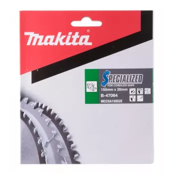 Makita Specialized B-47064 körfűrészlap alumíniumhoz, 150 x 20 mm, 52 fog