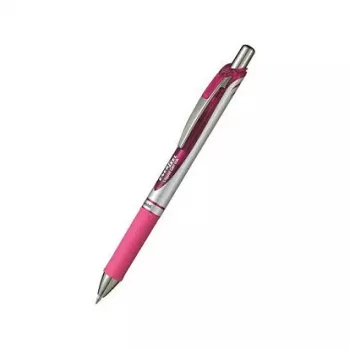 Pentel EnerGel Xm retractable gél toll - rózsaszín tinta - rózsaszín ház - ezüst díszítés - 0,35 mm tűhegy