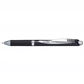 Pentel BLP77-AX retractable gél toll - fekete tinta - 0,7 mm - pigment alapú - fekete ház - ezüst klipsz - doboz