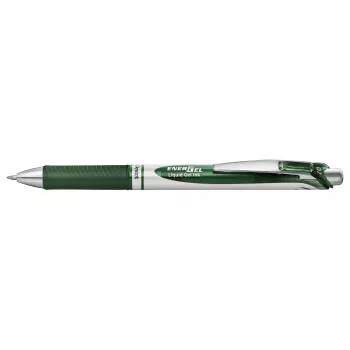 Pentel Energel BL77 retractable gél toll - zöld tinta - zöld ház - ezüst díszítés - 0,7 mm - közepes hegy - vízbázisú - egy darab toll