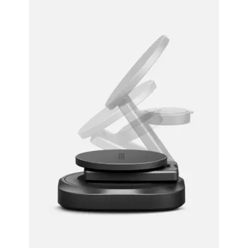 ENERGEA Alumag GYRO 360 Rotating Qi2 Wireless Charger 25W Foldable Gunmetal