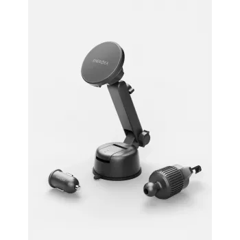 ENERGEA MagdriveKit 15W Car Mount – Magnetic Wireless Charger for Windshield, Dashboard, Air Vent – Black