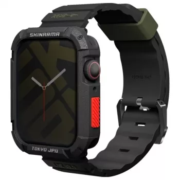 Skinarma Shokku Apple Watch szíj 45/44/42mm fekete