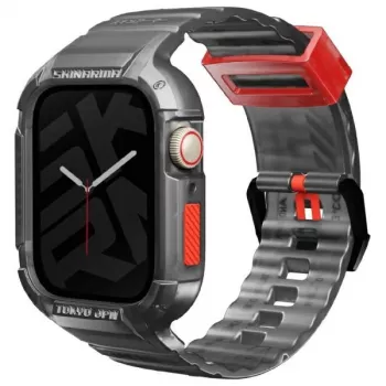 Skinarma Saido 2 az 1-ben szíj és tok Apple Watch 45/44mm-hez - Smoke
