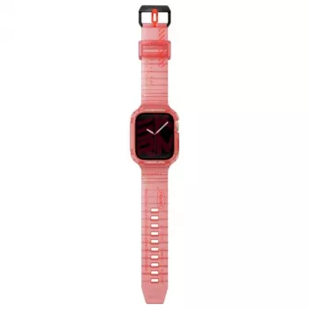 Skinarma Saido 2 az 1-ben szíj és védőtok Apple Watch 45/44mm-hez piros