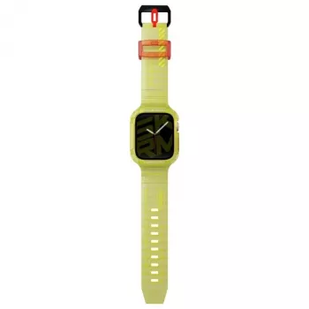 Skinarma Saido 2 az 1-ben Apple Watch szíj és tok 45/44mm neon sárga