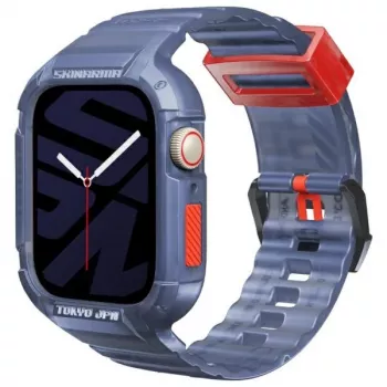Skinarma Saido 2 az 1-ben tok beépített szíjjal Apple Watch 45/44mm sötétkék