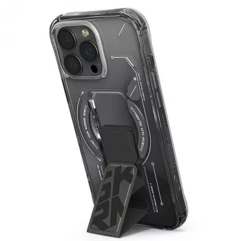 SKINARMA Helio iPhone 16 Pro 6,3 inch mágneses töltés + grip stand tok fekete