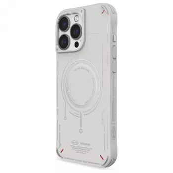 SKINARMA Mecha tok iPhone 16 Pro 6,3 inch, mágneses töltés, világosszürke