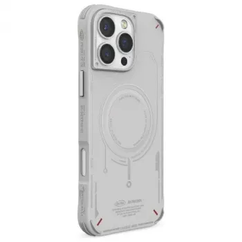 SKINARMA Mecha tok iPhone 16 Pro Max 6,9 inch készülékhez, mágneses töltés, világosszürke