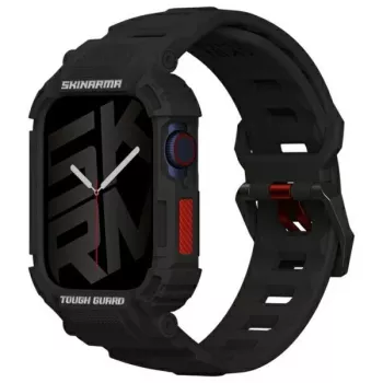 SKINARMA Mecha 2 az 1-ben szíj és tok Apple Watch 45/44mm-hez fekete