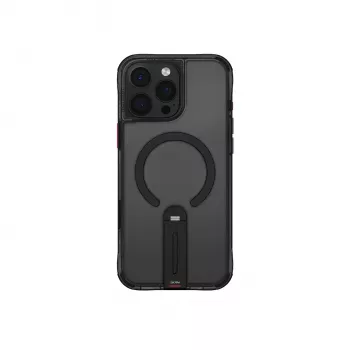 Skinarma Helix iPhone 16 Pro mágneses töltéses, 360°-ban forgó állványos tok, fekete