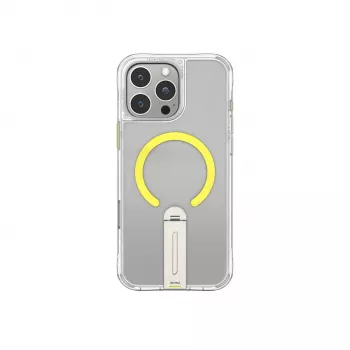 SKINARMA Helix tok iPhone 16 Pro Max-hoz, mágneses töltés, 360°-ban forgó állvány, átlátszó