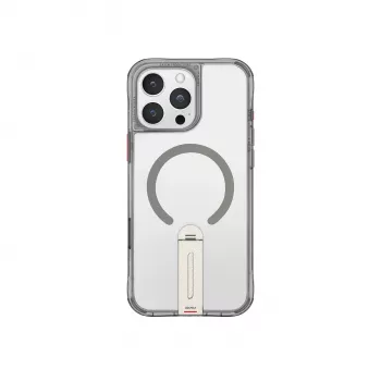 Skinarma Helix tok iPhone 16 Pro Max-hoz, mágneses töltés, 360°-ban forgó állvány, titán