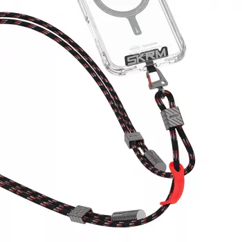Skinarma Dyno Ve 2 az 1-ben USB-C - USB-C nyakpántos kábel, 80 cm, fekete