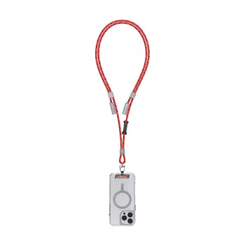 Skinarma Dyno Ve 2 az 1-ben telefontartó nyakpánt USB-C töltőkábellel, 30 cm, piros