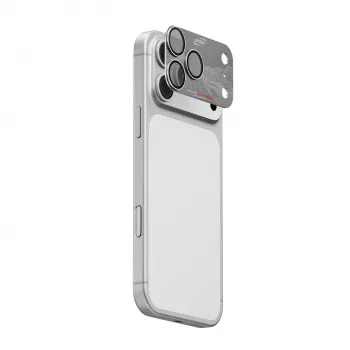 Skinarma Sonix teljes alumínium kameravédő iPhone 17 Pro Max készülékhez, ezüst, Skin000389