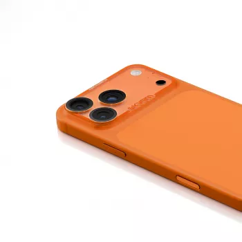 Skinarma Magma teljes matt kameravédő iPhone 17 Pro Max-hoz - narancssárga
