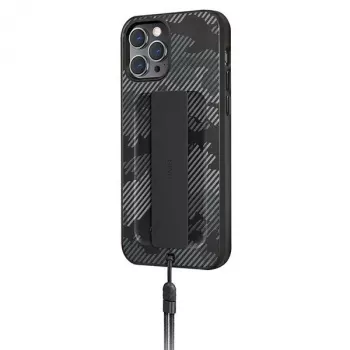 UNIQ Heldro tok iPhone 12 Pro Max 6,7 inch készülékhez, Charcoal Camo, antimikrobiális