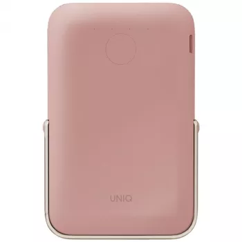 UNIQ Hoveo powerbank 5000mAh USB-C 20W PD gyorstöltés vezeték nélküli mágneses Blush Pink
