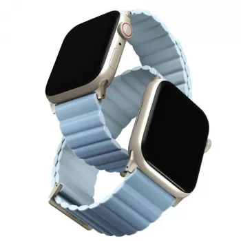 UNIQ Revix Premium Apple Watch Series 1/2/3/4/5/6/7/8/9/SE/SE2/SE3 38/40/41mm Edition Reversible Magnetic Leather Strap Arctic Blue/Soft Blue