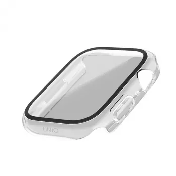 UNIQ Nautic tok Apple Watch Series 7/8/9 41mm-hez, átlátszó/Dove