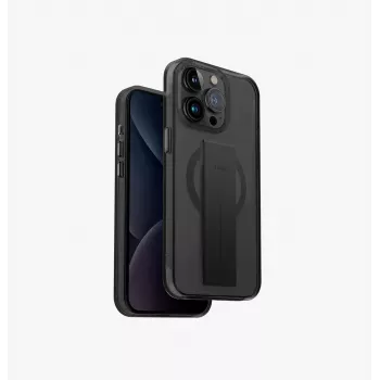 UNIQ Heldro Mag iPhone 15 Pro Max 6,7 inch MagClick töltőtok fekete/Vapour Smoke