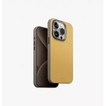UNIQ Lyden DS MagClick töltőtok iPhone 15 Pro 6,1 inch elefántcsont/fonott zöld