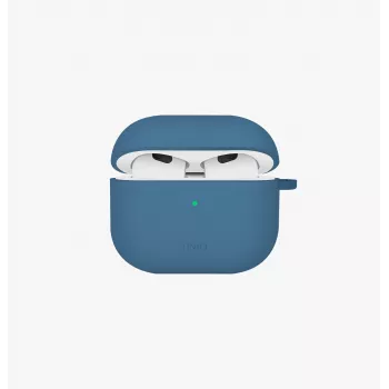 UNIQ Nexo tok AirPods 4-hoz fülkampóval, szilikon, Pazifikblau