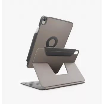 UNIQ Rovus Snapmount mágneses 360 fokban forgó, levehető tok iPad 11 A16 (2025) / iPad 10.9 10. generáció (2022) készülékhez, szürke