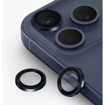 UNIQ Optix Prime kamerlencse-védő iPhone 17 Pro / 17 Pro Max / 15 Pro / 15 Pro Max készülékhez, felhelyezővel - navy blue