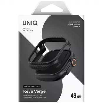 UNIQ Keva Verge tok Apple Watch Ultra / Ultra 2 / Ultra 3 49mm-hez, fekete