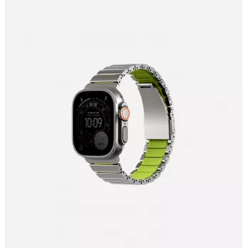 UNIQ Strova Flex szíj Apple Watch 44/45/46/49mm Series 1/2/3/4/5/6/7/8/9/10/11/SE/SE2/SE3/Ultra/Ultra 2/Ultra 3 ezüst-lime