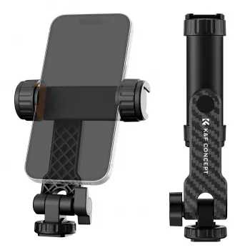 K&F Concept Tripod Mount Phone Holder with 1/4 inch Screw, 360° Rotation, for Smartphone, Black