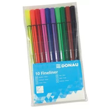 Donau Elektronik 10 DONAU fineliner vegyes színek 0,4 mm