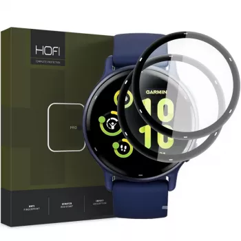 HOFI Hybrid Pro+ 2 darabos kijelzővédő fólia Garmin Vivoactive 5-höz – fekete