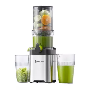 AMZCHEF CE-ZM1902M-SV lassú gyümölcscentrifuga (ezüst)